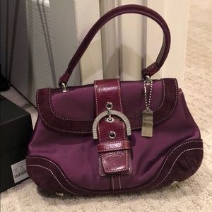 Purple suede mini bag